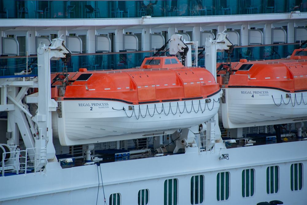 Lifeboats aboard the Regal Princess cruise ship